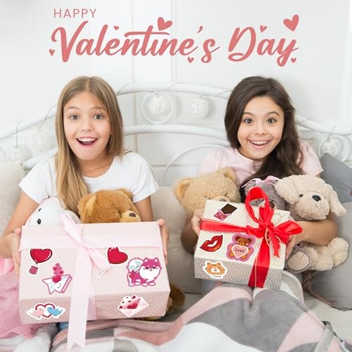 Valentines Stickers – 100 PCS Heart Stickers for Kids Classroom valentines