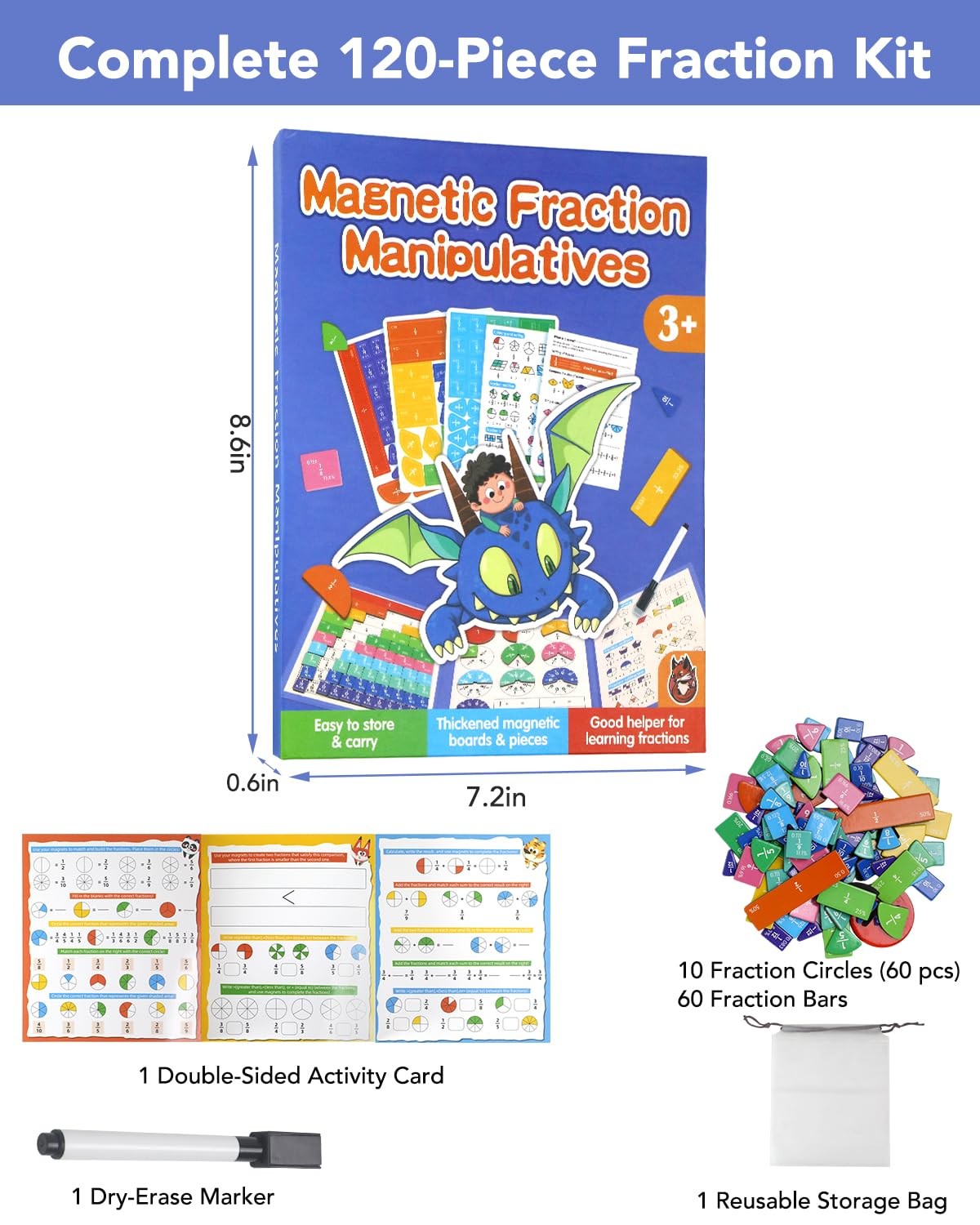 Magnetic Fraction Demonstration Book, Magnetic Fraction Tiles Circles Educat…