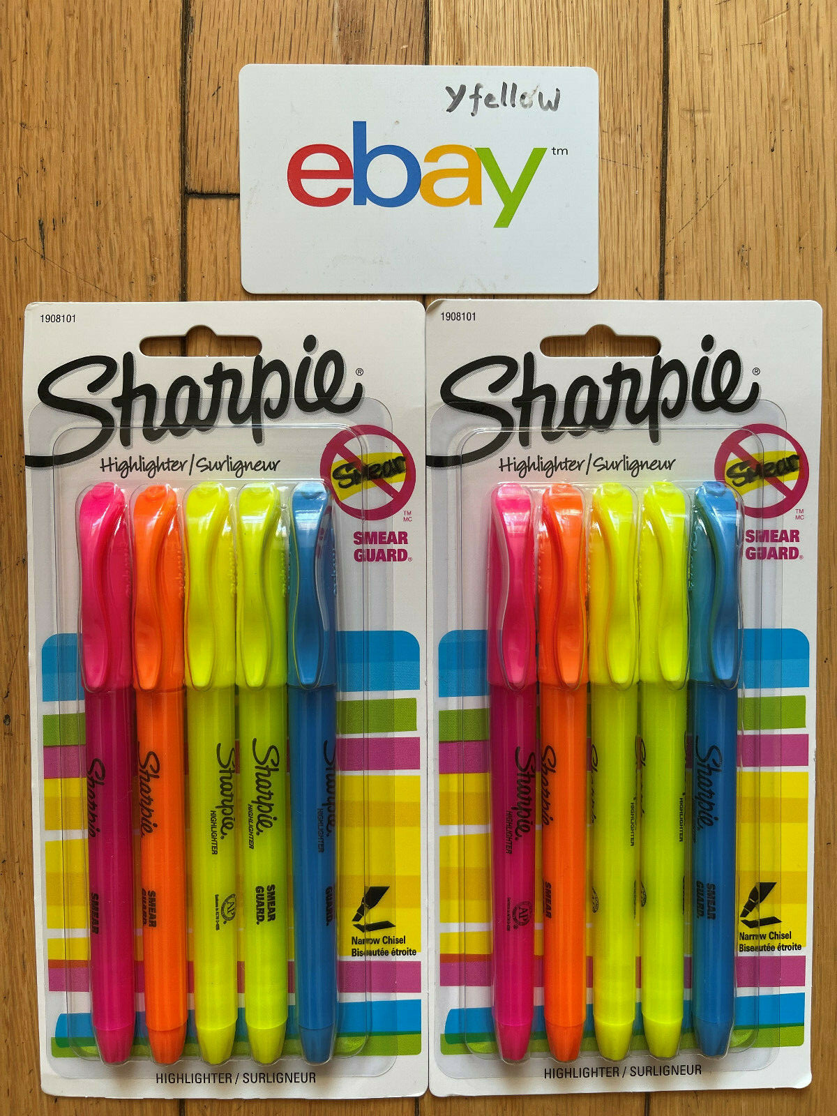 Sharpie Accent Pocket-Style Highlighters, Assorted 5 ea (Pack of 2)