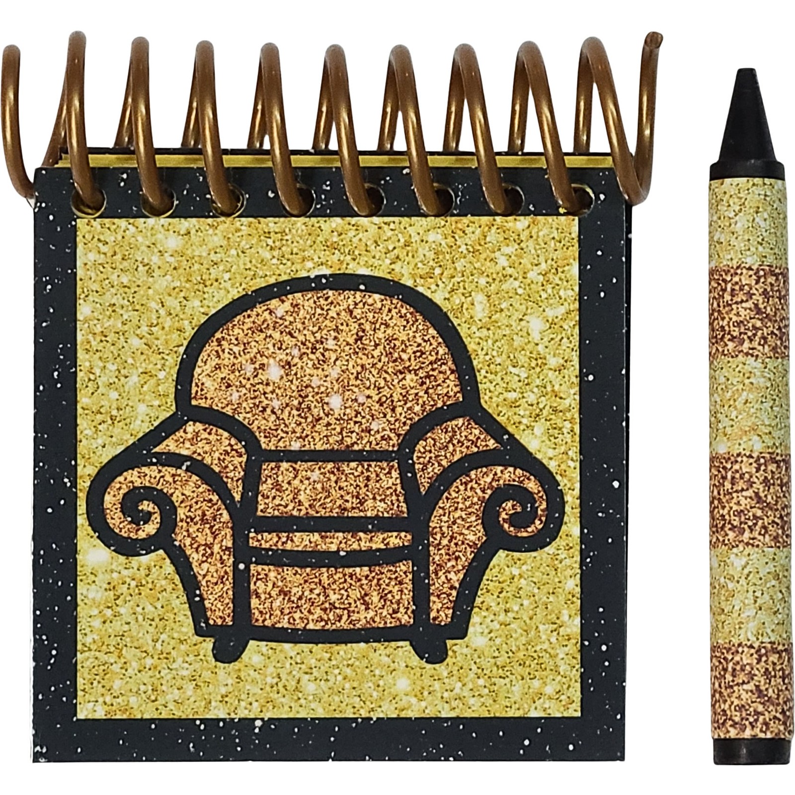 Handcrafted Gold Sparkle Handy Dandy Notebook