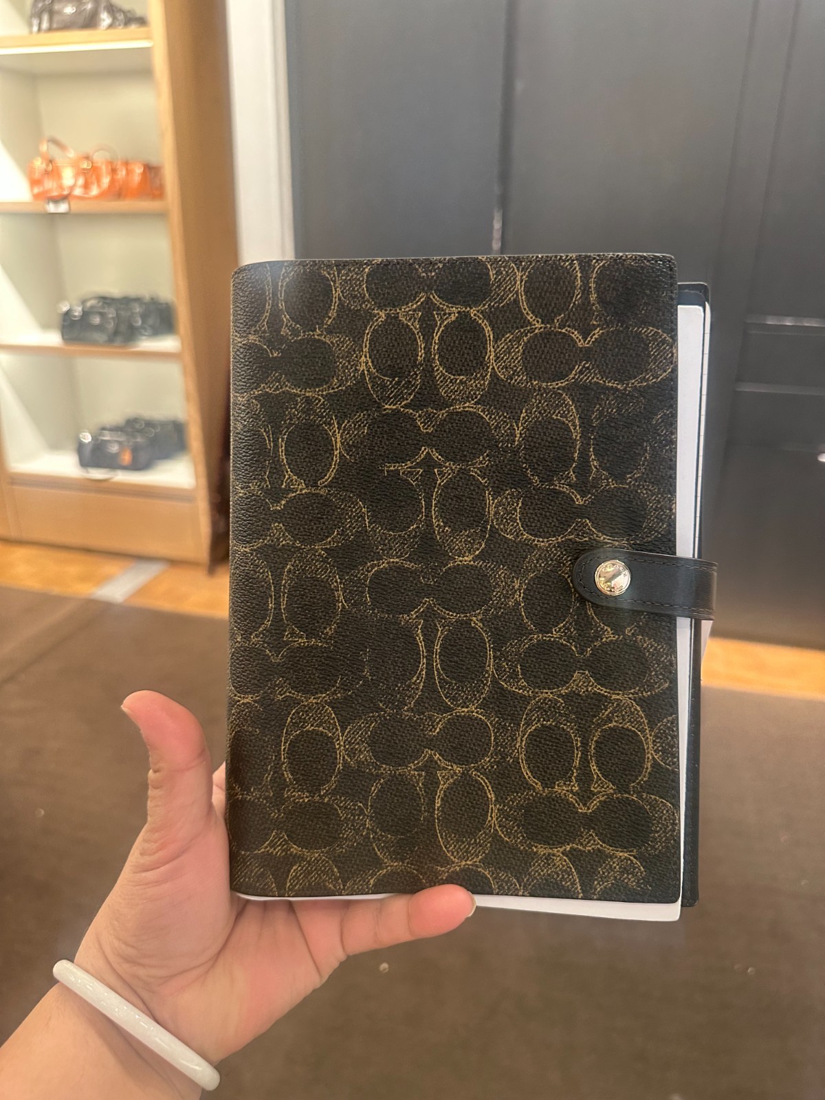 NWT Coach Notebook In Signature Canvas Gold/Brown CDX99