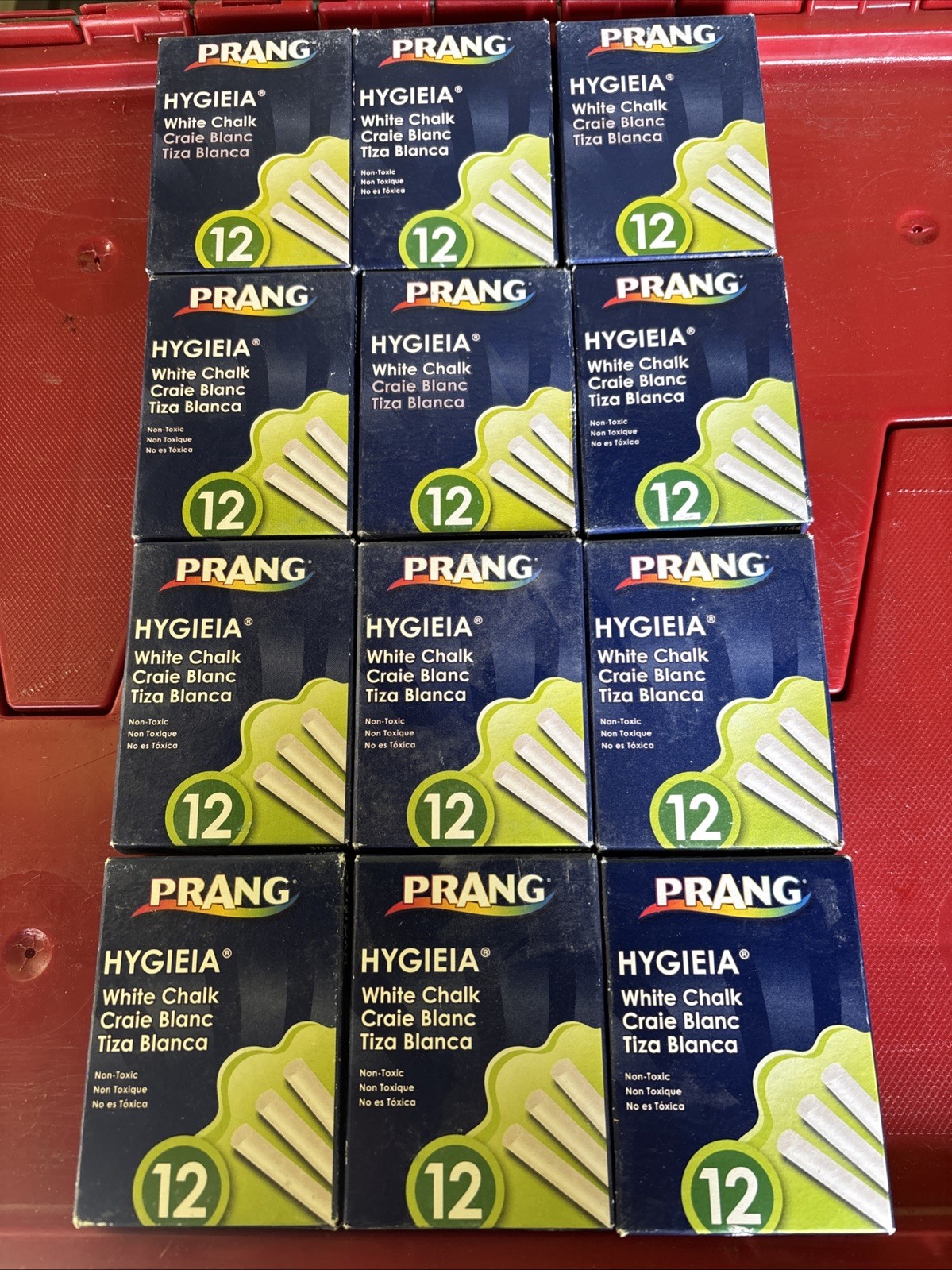 12 Boxes (of 12 ) Prang Dustless Hygieia WHITE Chalk Brand New Free Ship!