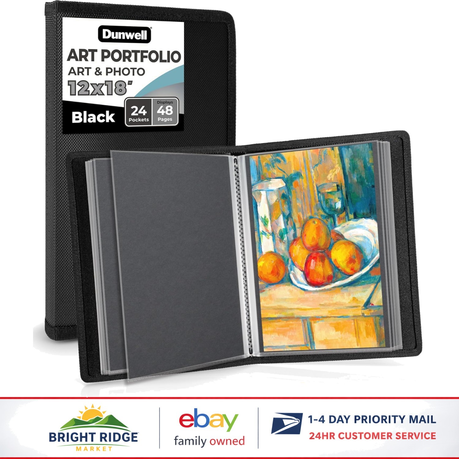 12×18 Art Portfolio Binder with Clear Sleeves for Professional Artwork Storage