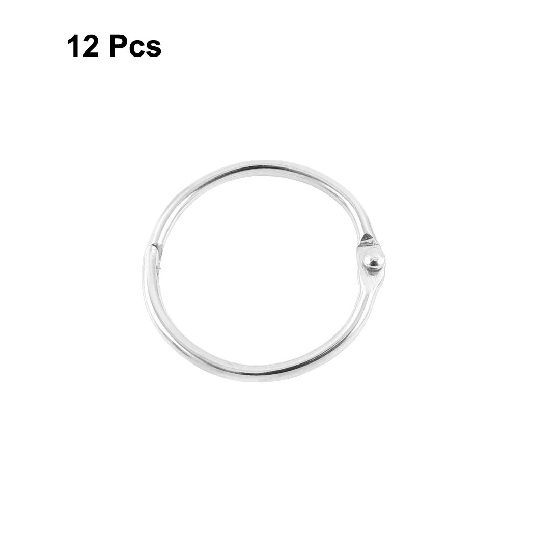 Book Office Metal Loose Leaf Binder Hinge Snap Ring Keyring 25mm Inner Dia 12pcs