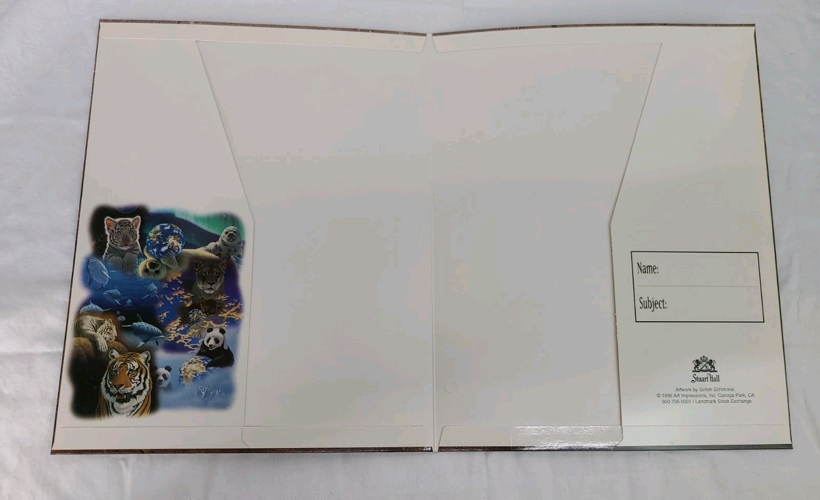 Vtg Lot 5 Schimmel Stuart Hall 2 Pocket Folder SEAL PANDA TIGERS Space Planet