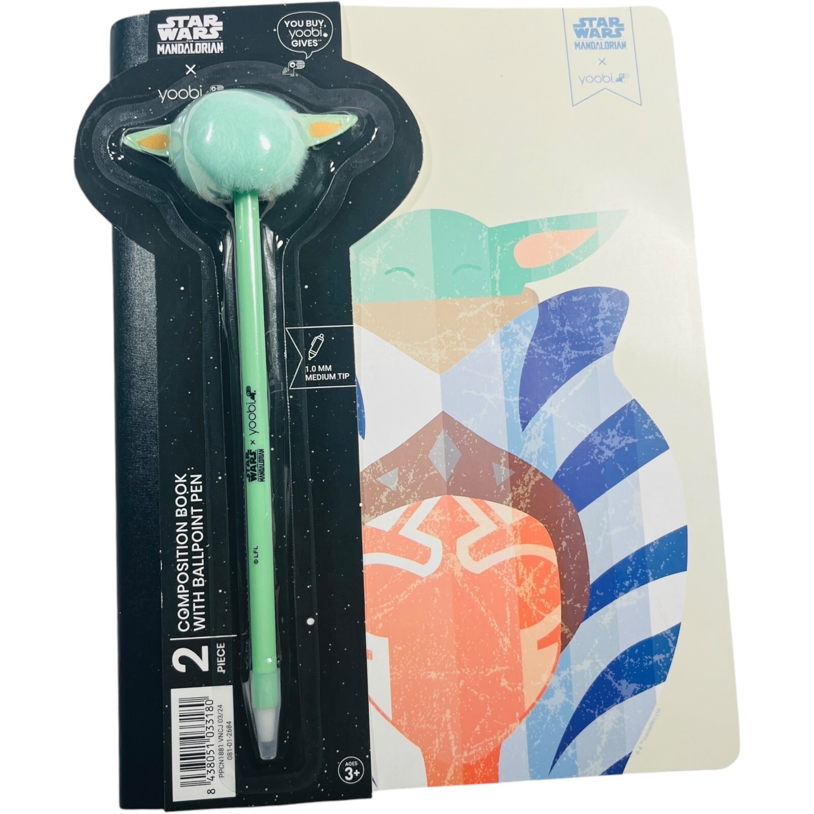 YOOBI Star Wars Mandalorian Composition Notebook College Ruled + Pen