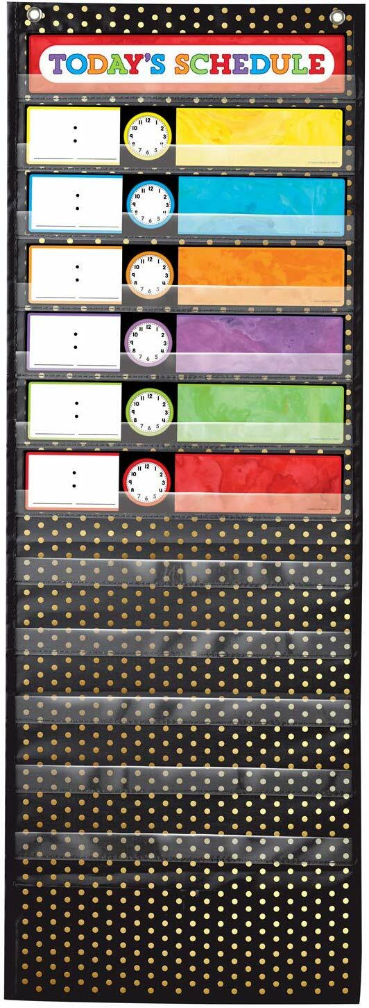 NEW Carson Dellosa Deluxe Scheduling Gold Dot Pocket Chart CD-158041 School/Home