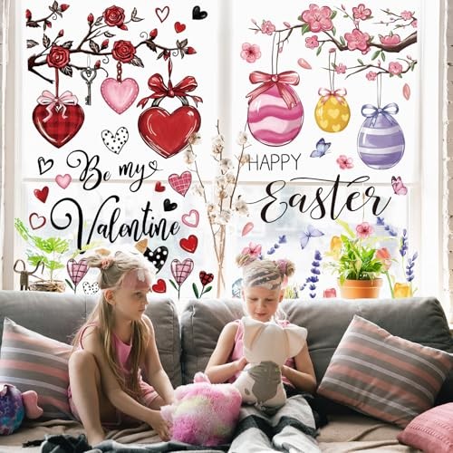 8 Sheets Holiday Window Clings Valentine’s Day Easter St. Patrick’s Day