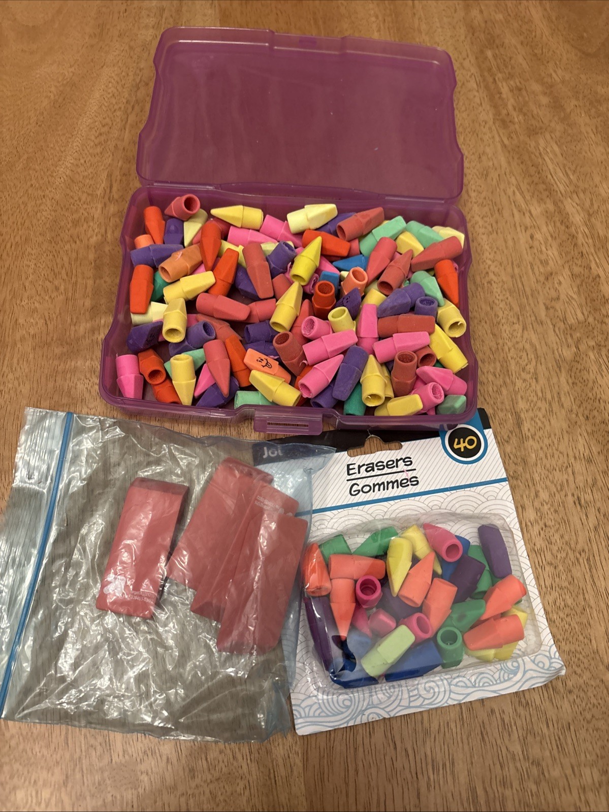 Teacher/Classroom Lot Of Pencil Top Erasers And Four Bonus Pink Pearl