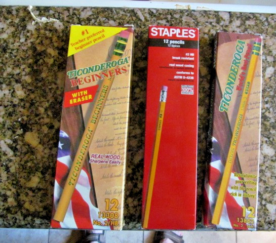 *10 Ticonderoga Soft No. 2 Woodcase Pencil, 12 Staples & 12 Beginner size (34)