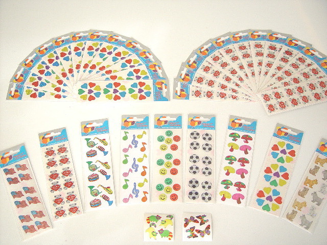 12 packages of Prismatic Birthday Stickers, „Great 7“ Sticker Designs, PPZ6016