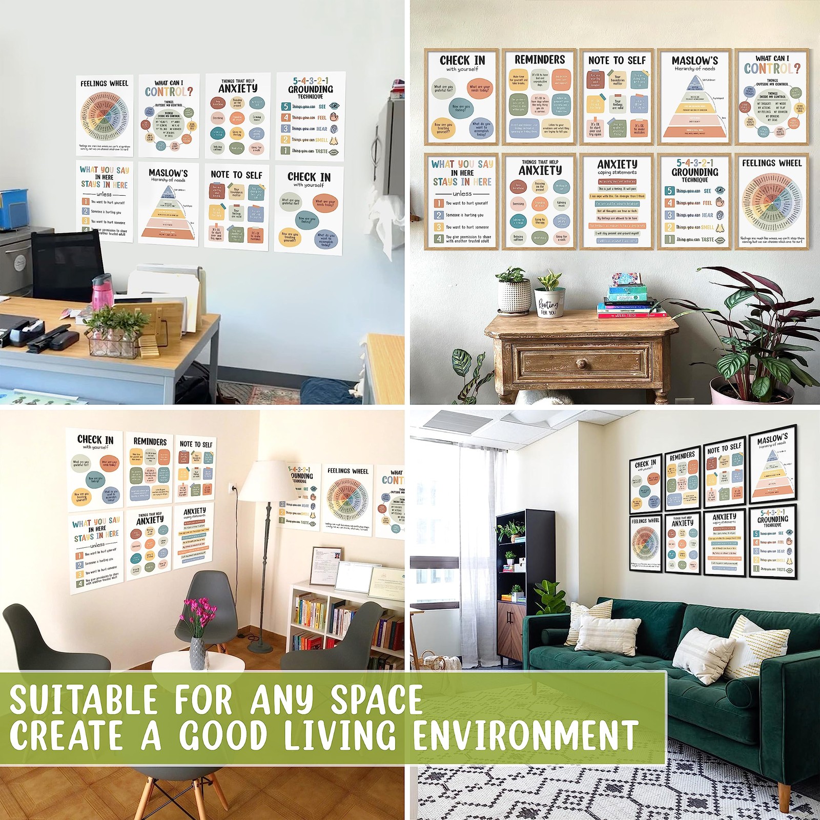 10 Pcs Care Mental Health Posters, Matters 10″x14″, Multicolor