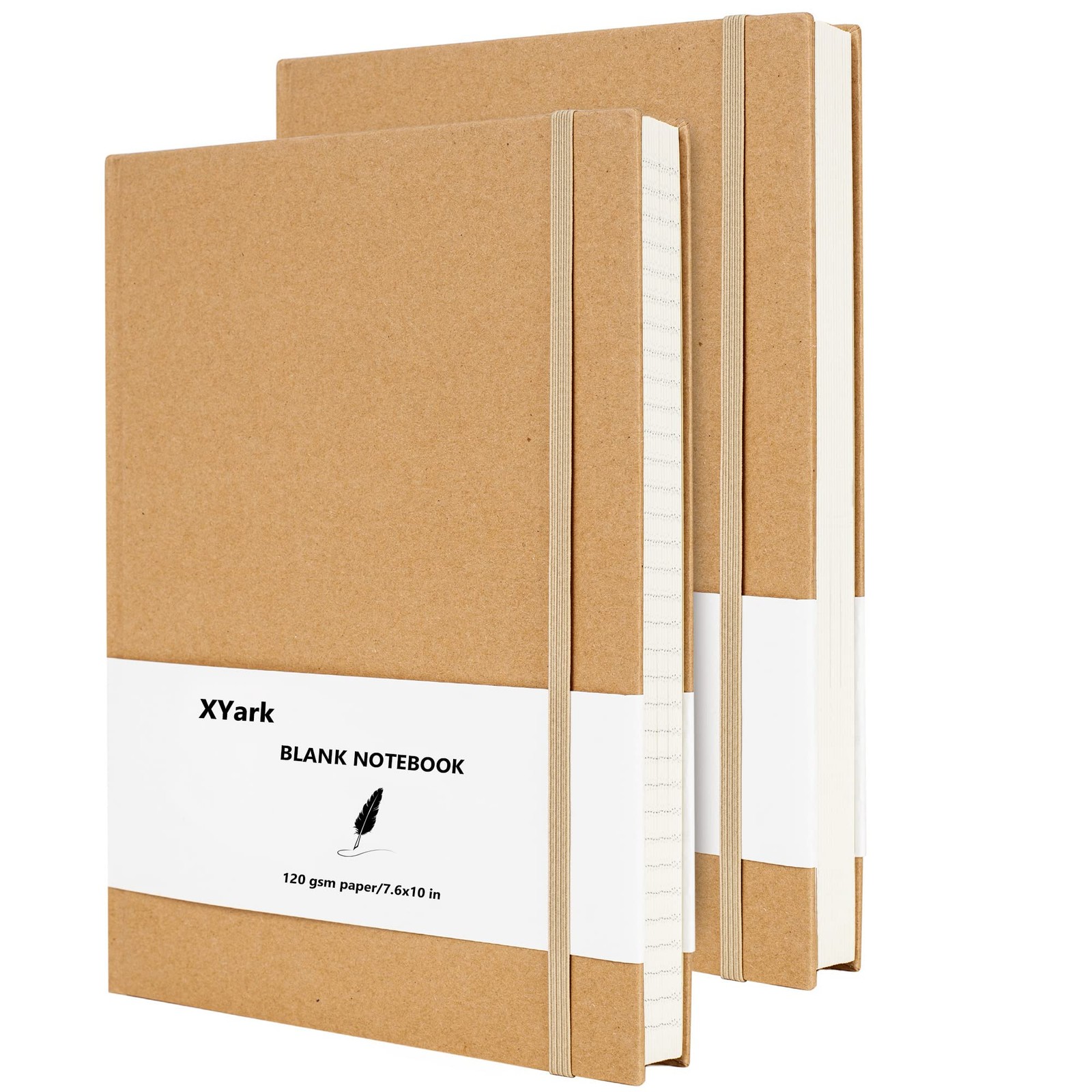 XYark Large B5 Blank Notebook Journals, Plain Kraft Hardcover Sketchbook Subj…