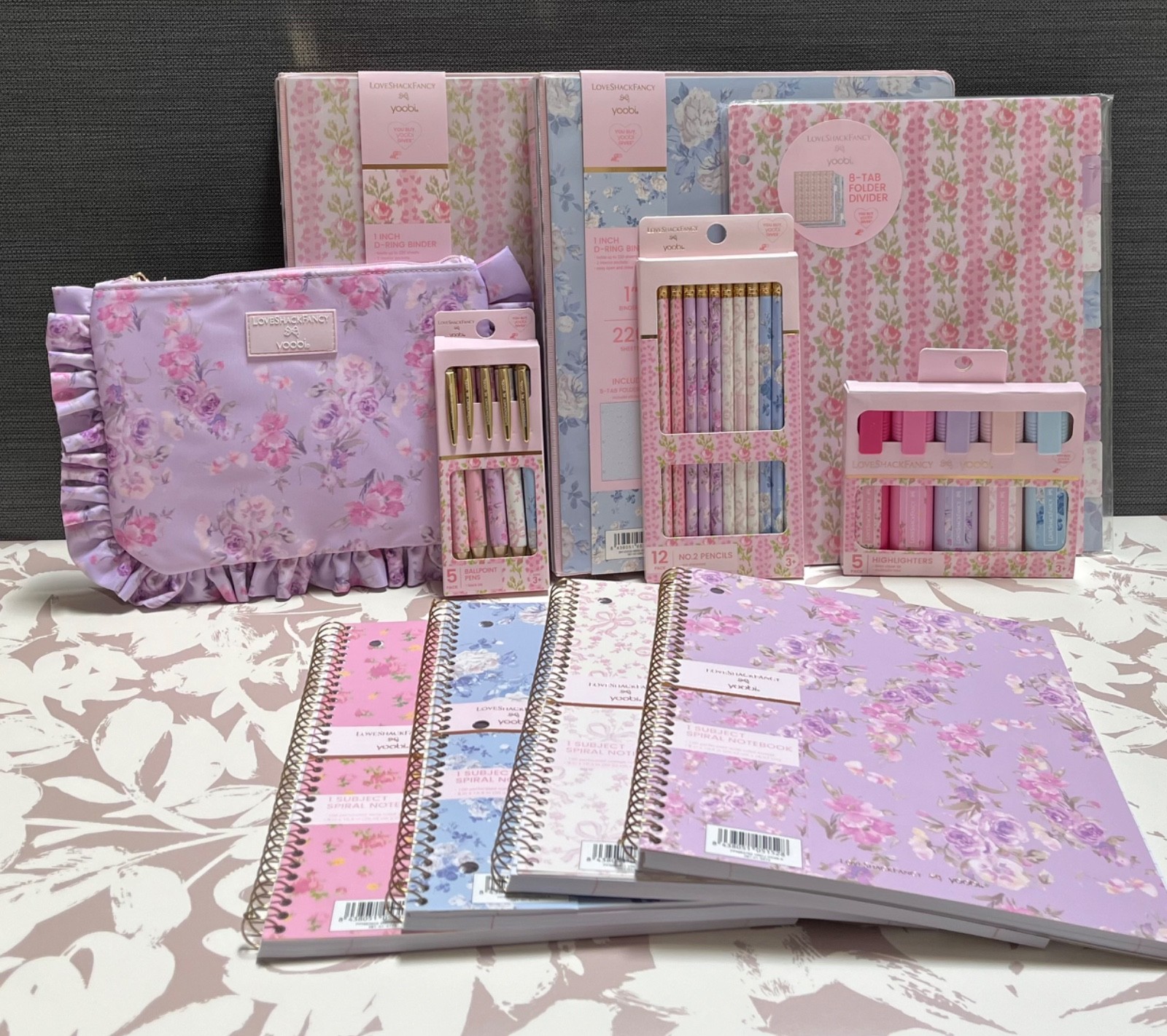 LoveShackFancy x Target School Supply Bundle Lot – binders, notebooks, pens
