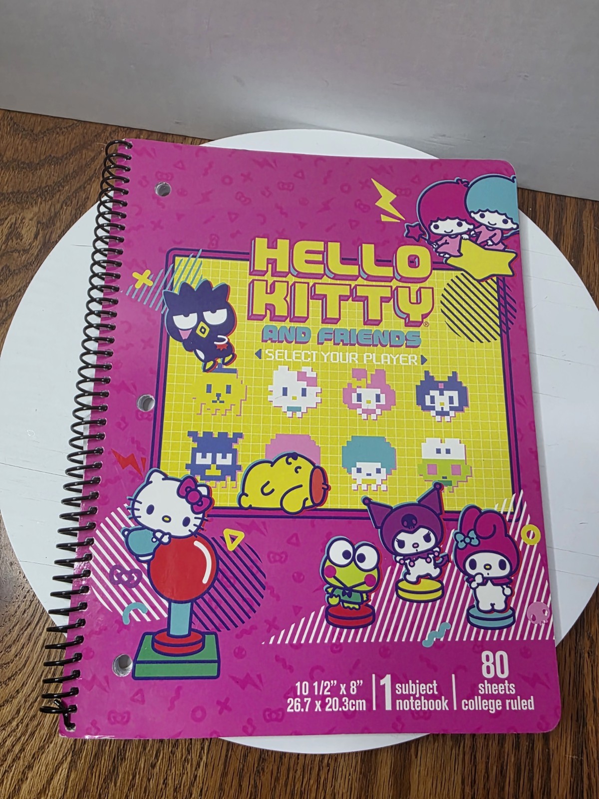 HELLO KITTY and FRIENDS Spiral Notebook 10.5″ x 8″ Kawaii Arcade College Ruled