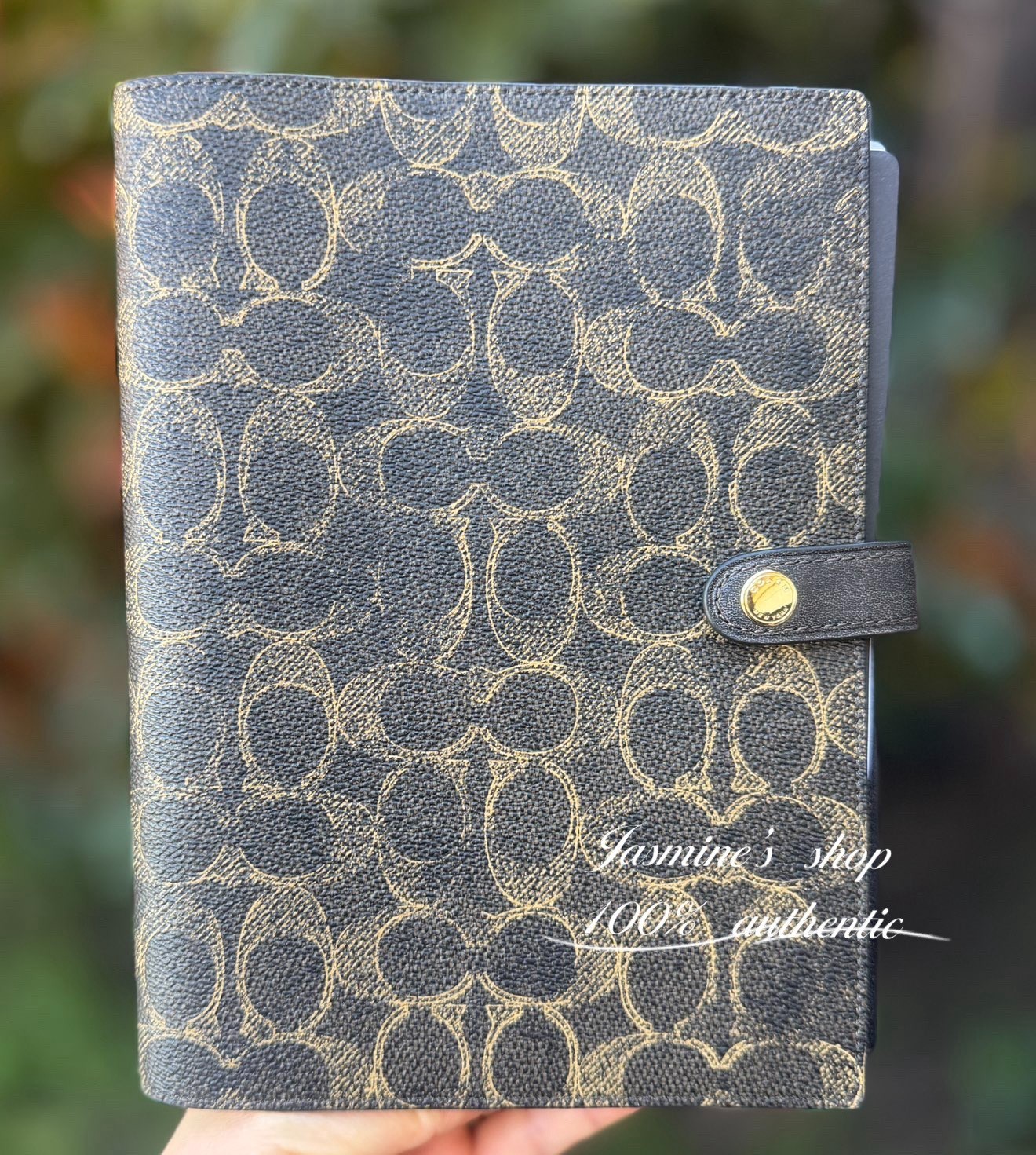 NWT Coach Notebook In Signature Canvas Gold/Brown CDC99