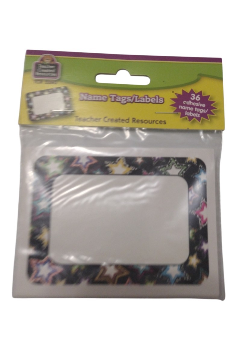 Teacher Created Resources Name Tags Labels Stars Border 36 Adhesive Tags