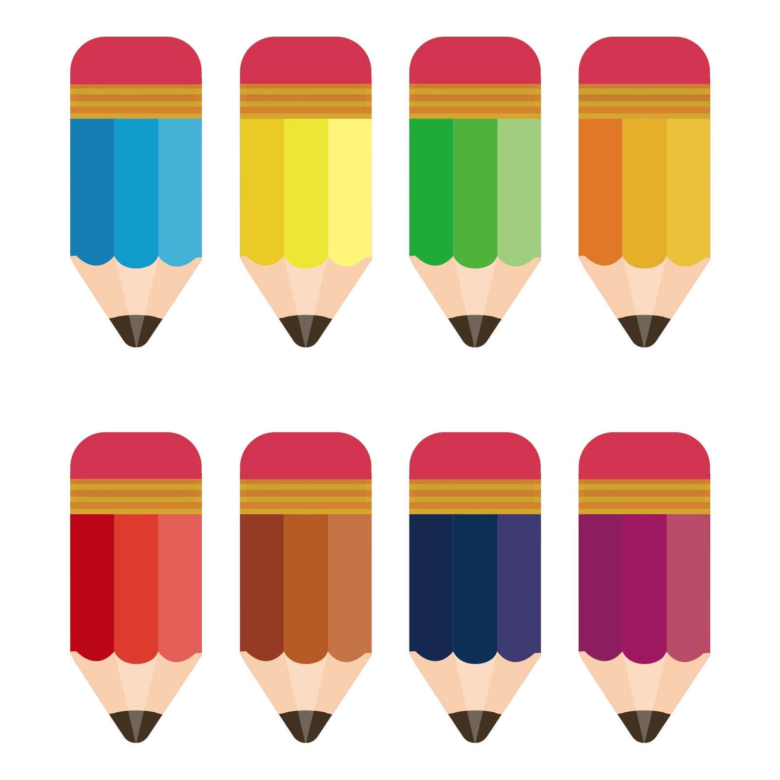 Pencils Cutouts Name Tags, 72 PCS Colorful Back to 72, Colorful-pencils