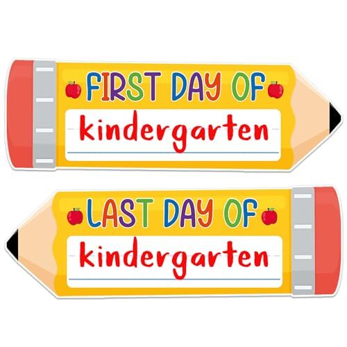 First & Last Day of School Chalkboard for Kids Girls Boys, 4.4″x12.6″ Double