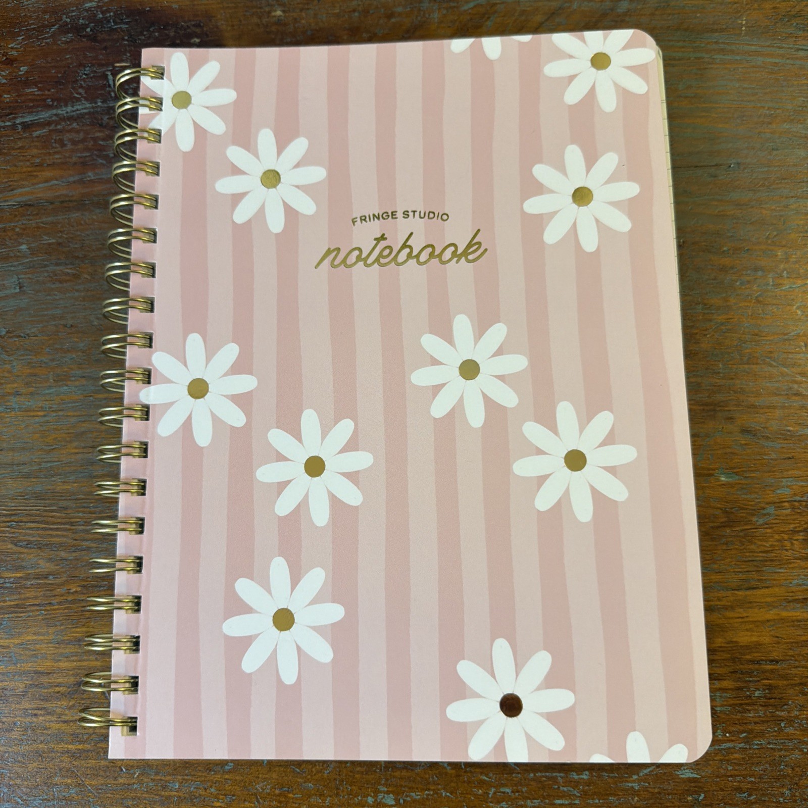 Fringe Studio Notebook In Daisy Stripe. 192 Lined Pages. New.