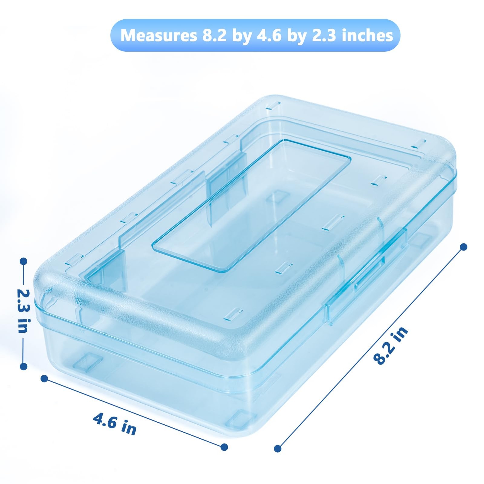 DANRONG Pencil Box, Large Capacity Case, Plastic Boxs for Blue