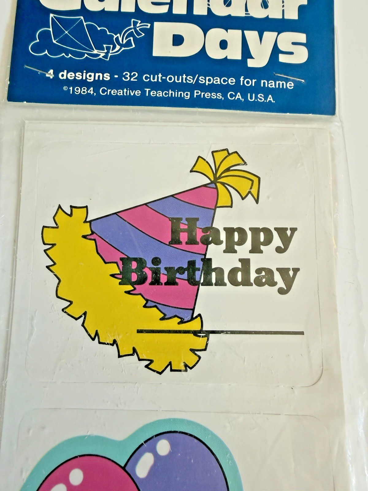 Vintage Birthday Calendar Days 32 Cut-Outs Name 1984 Creative Teaching Press USA