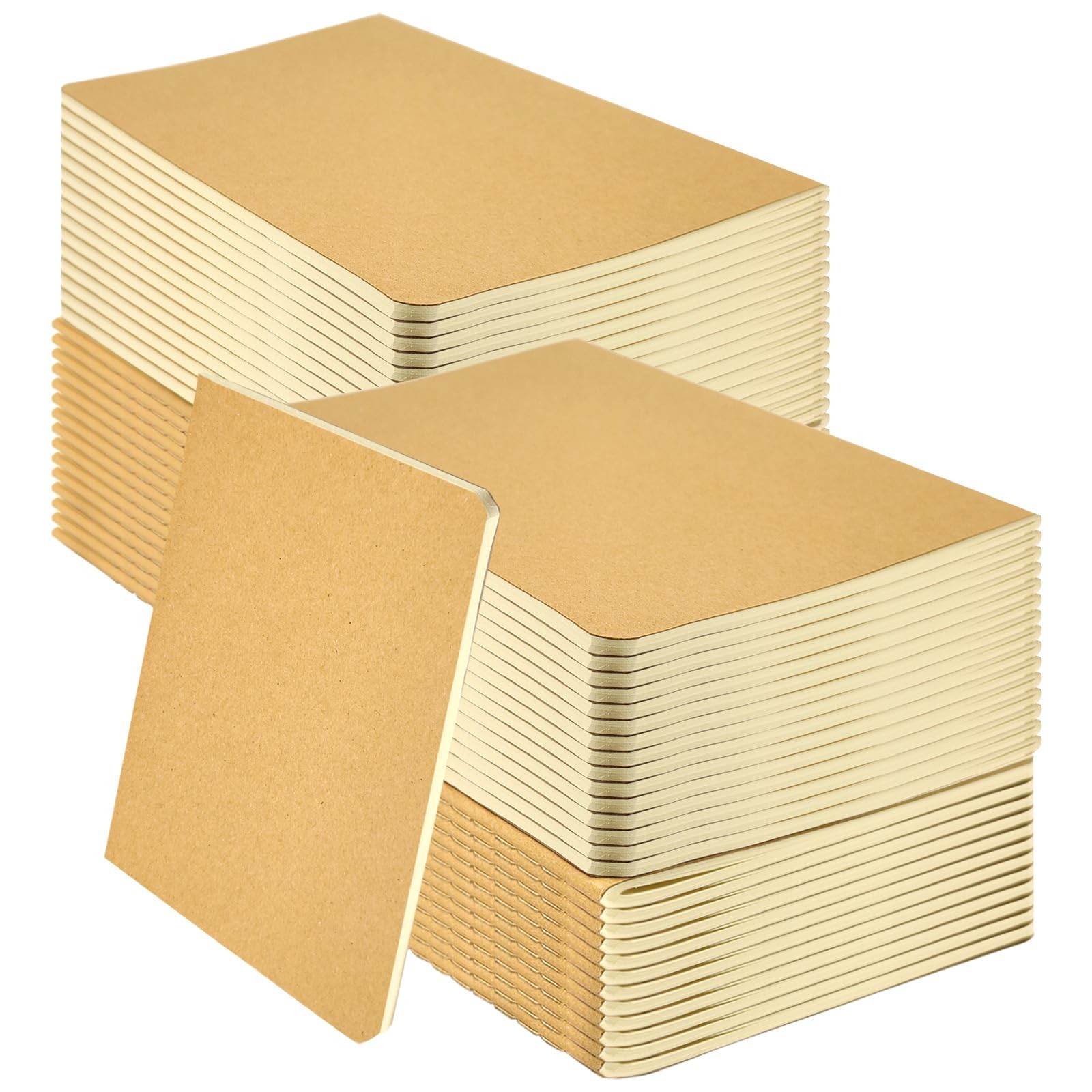 YUQILIN 100 Pack Notebooks Bulk, Journaling Kraft Notebooks 5.5 x 8.3 A5 Soft…