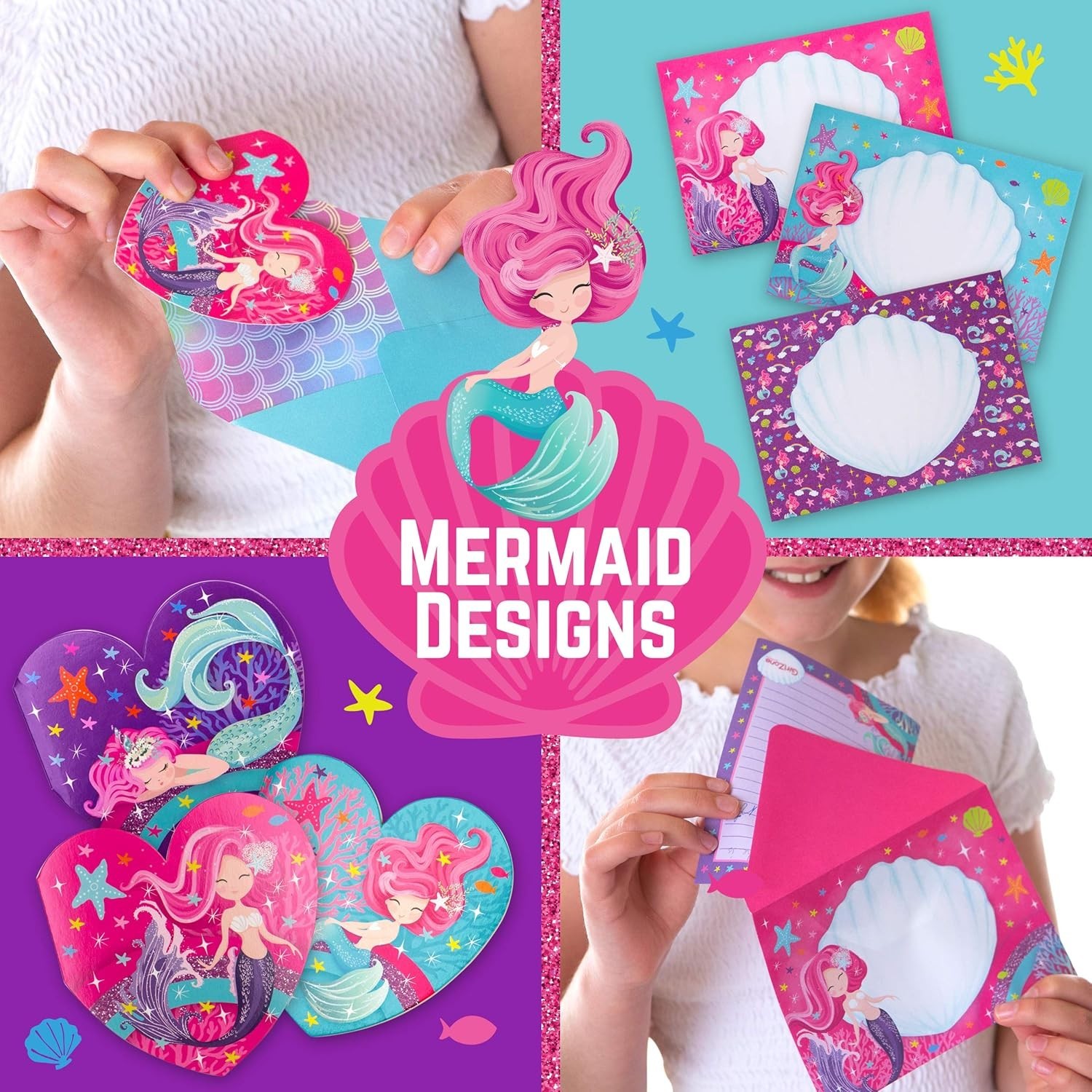 Mermaid Stationery Set – 45 PCS Writing Set & Letter Kit for Girls & Kids Party