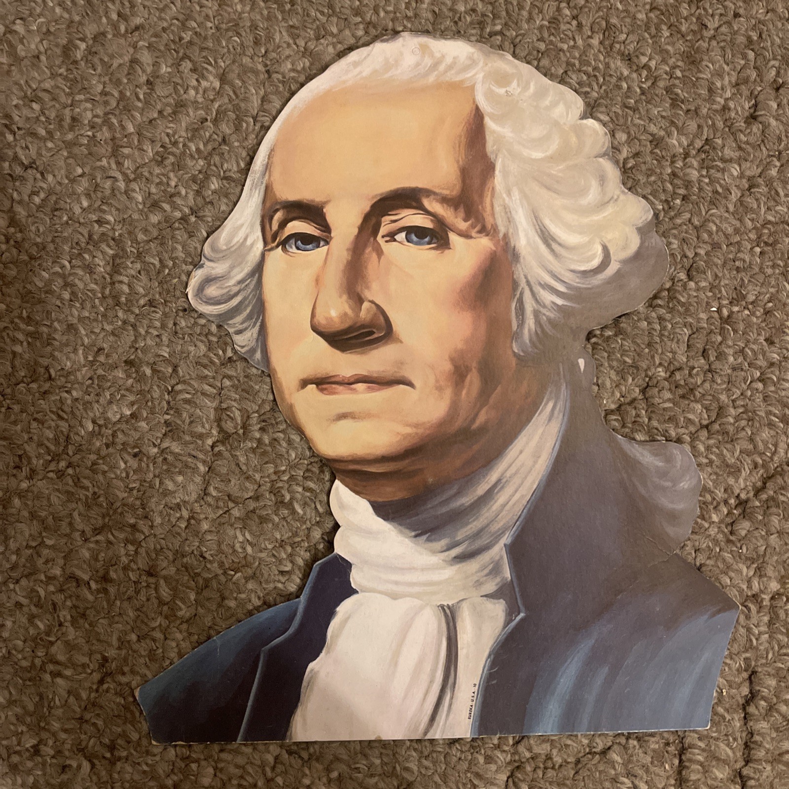 Vintage President George Washington Eureka Single Sided Die Cut Cardboard Decor