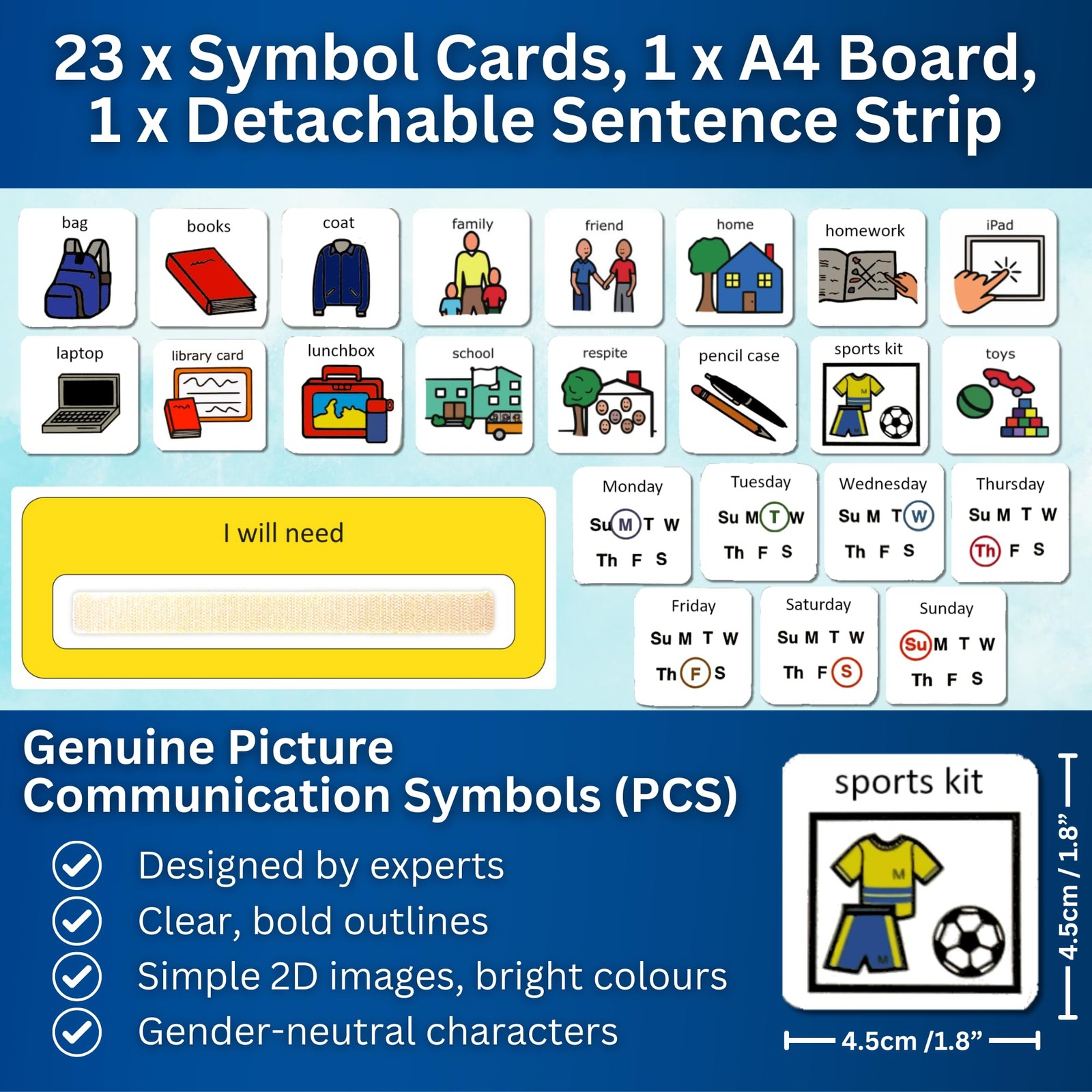 I Can Pack My Bag Visual Schedule For Kids Autism Routine Pocket Chart English
