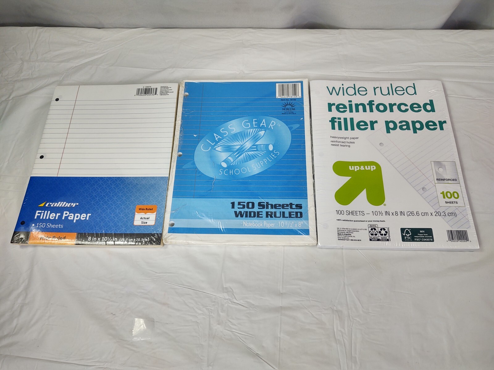 3 Sealed Packs Wide Ruled Paper 400 Total Sheets School Office Supplies 10.5×8