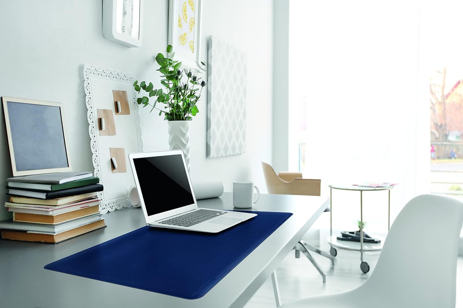 Durable Desk Mat with ContouRed Edges in Dark Blue 65 x 50 cm Pack of 1 Co