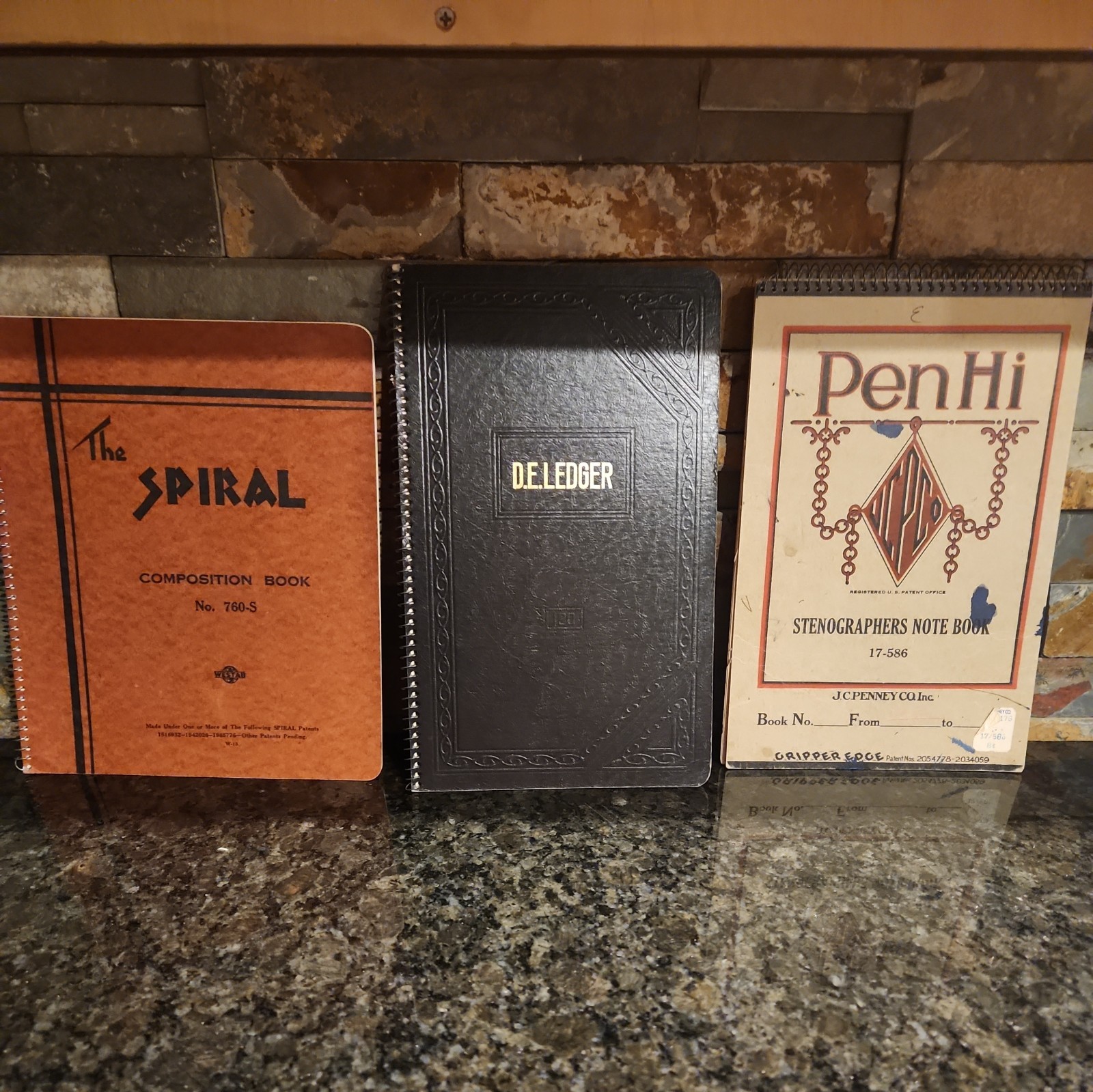 Vintage Lot of 3 Stenographer’s. Spiral and Ledger Notebooks 3 Unused
