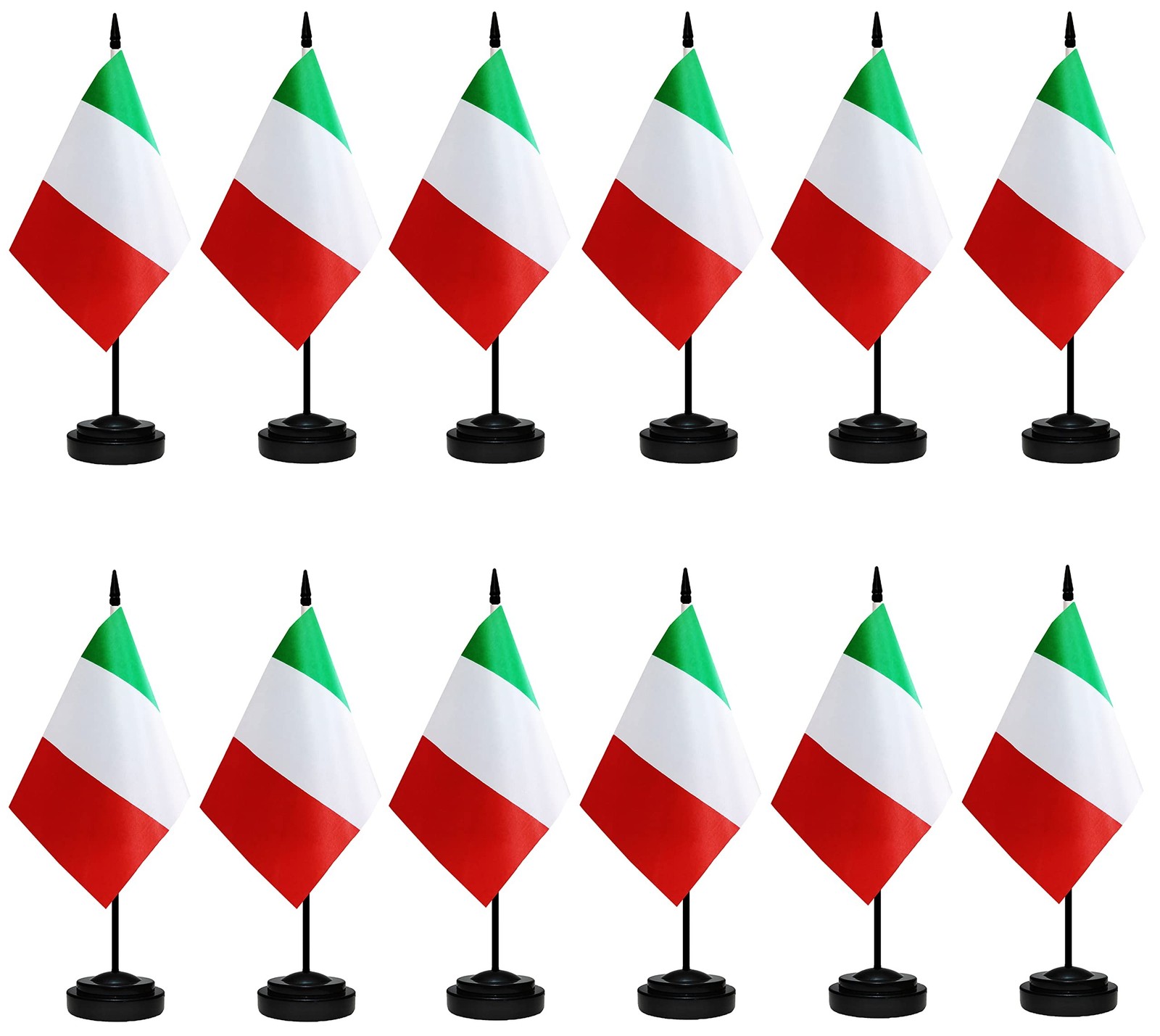 Italy Flags Italian Desk Flag Set Small Mini Italy Table Office Flag with 13″…