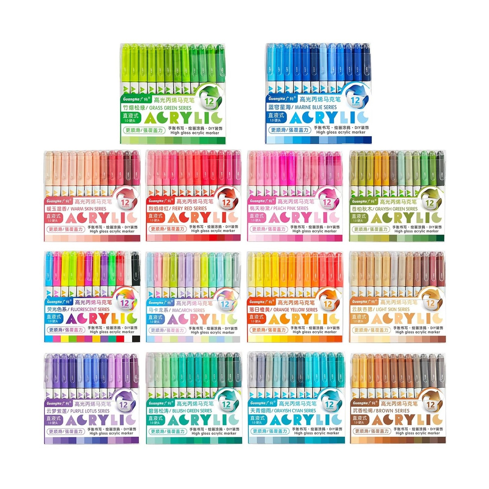 168 Colors Acrylic Gel Pens, 3D Acrylic Paint Pen with 1.0mm Bullet Tip, Gel …