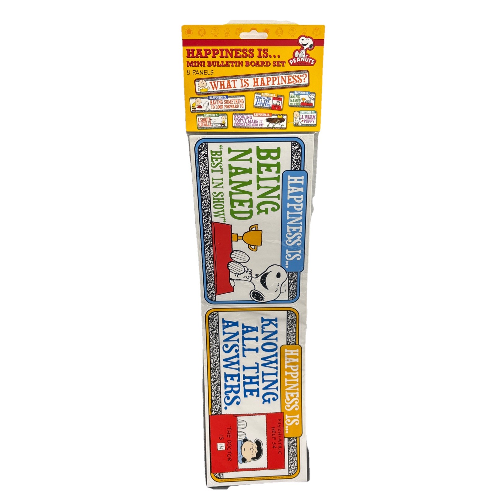Eureka Peanuts Happiness Is Mini Bulletin Board Set 8 Panels NEW Snoopy School
