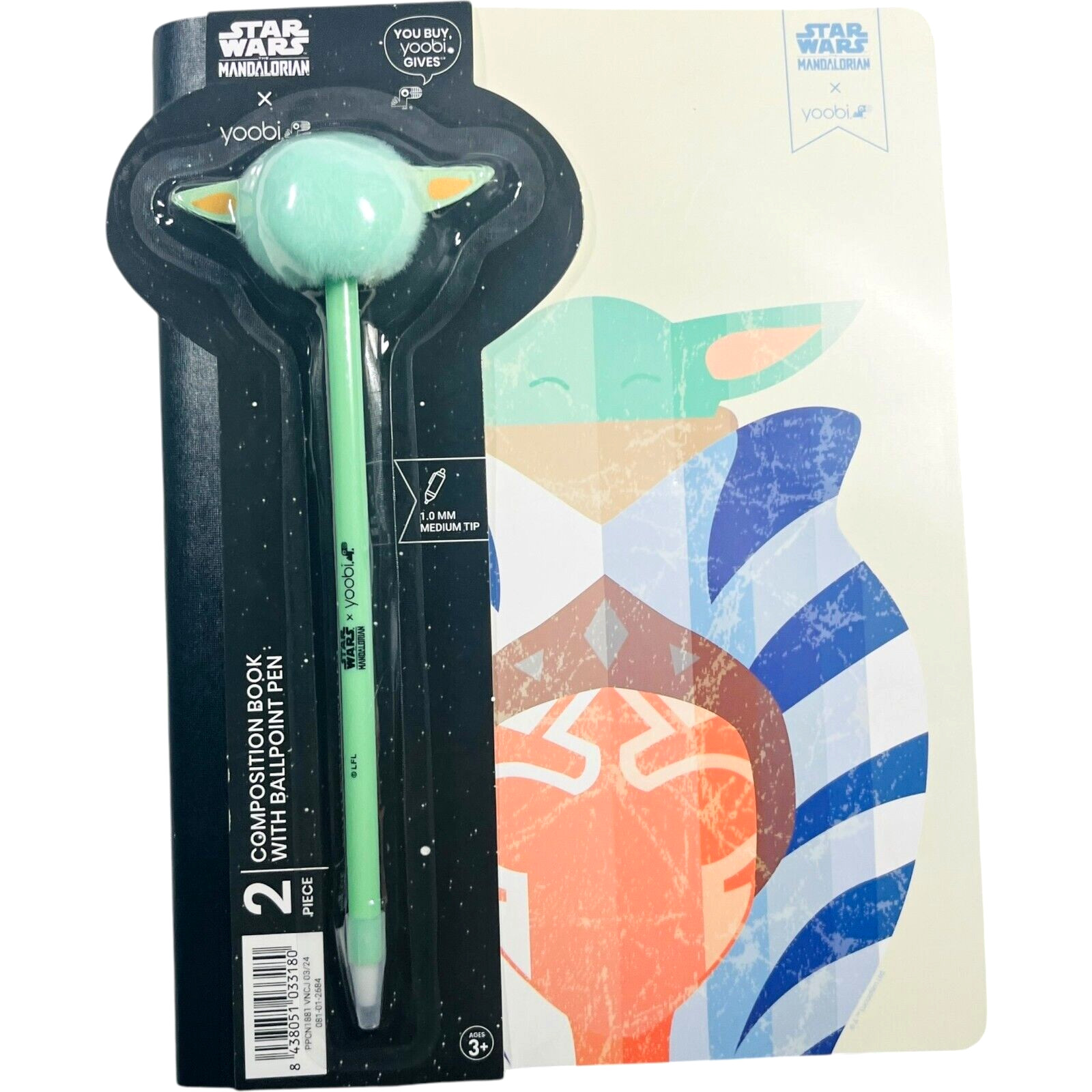 YOOBI Star Wars Mandalorian Composition Notebook College Ruled + Pen