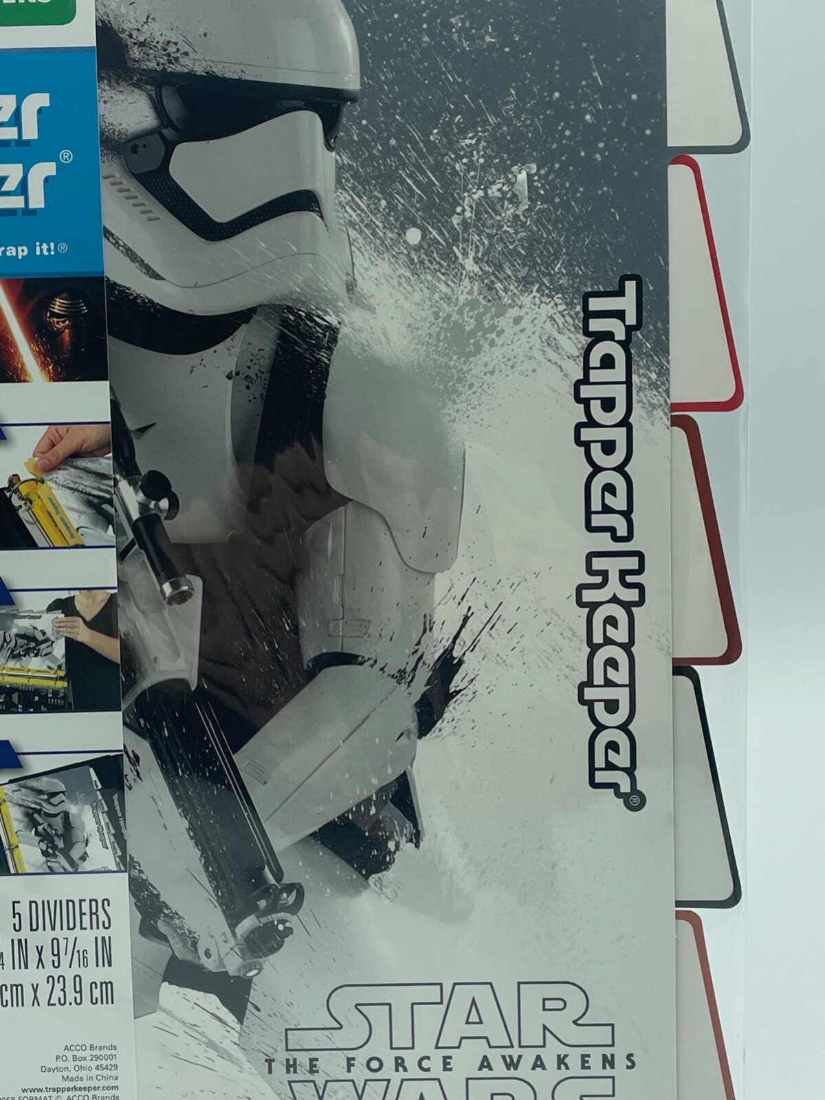 Trapper Keeper Star Wars The Force Awakens 5 Snapped Tabbed Dividers 3 hole