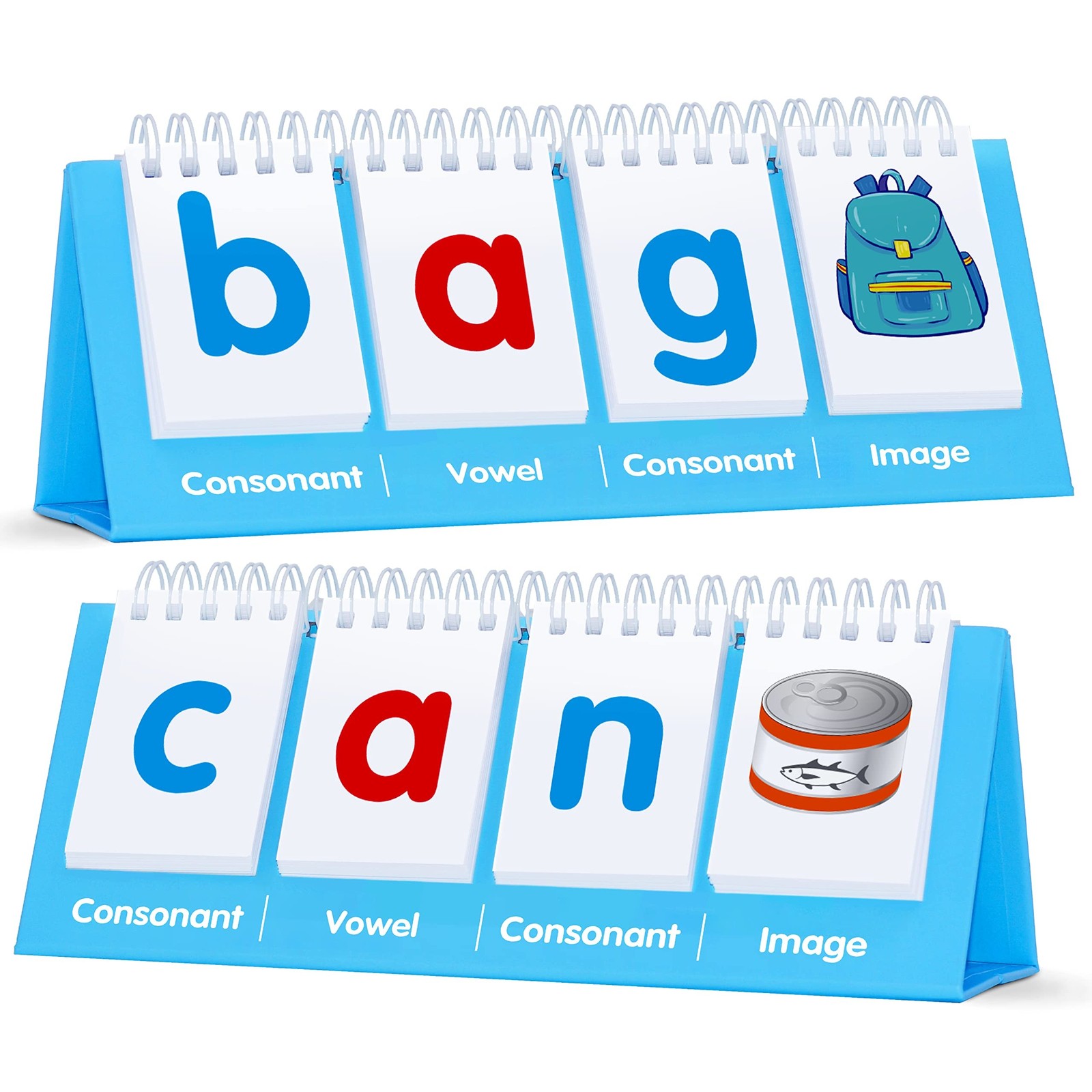CVC Word Flip Chart – Double Sided 40 Short Vowel Word Flashcards, Freestandi…