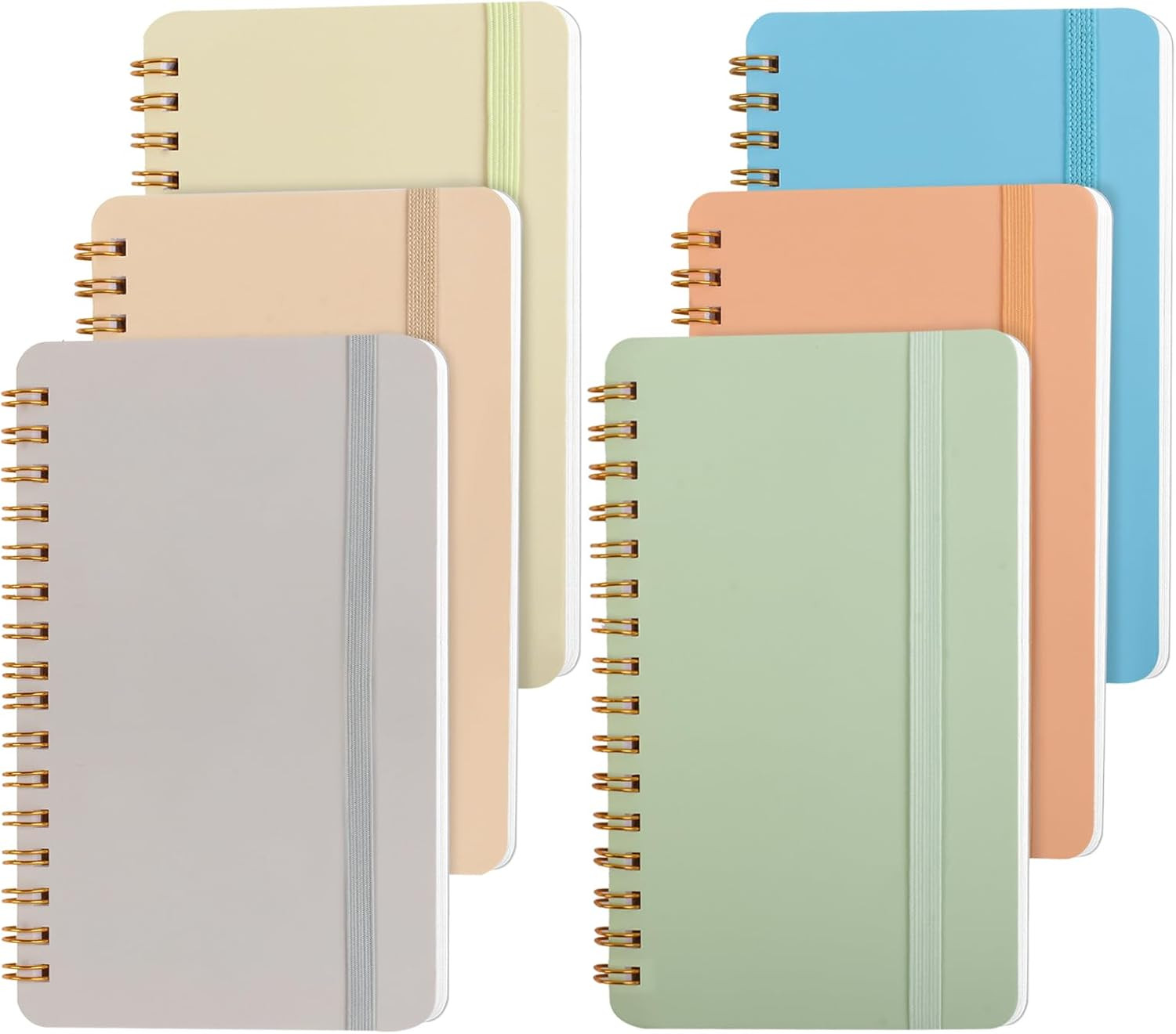 6 PCS Small Spiral Notebook 4×6, Notebooks for Note Taking, Colorful Scheme Spir