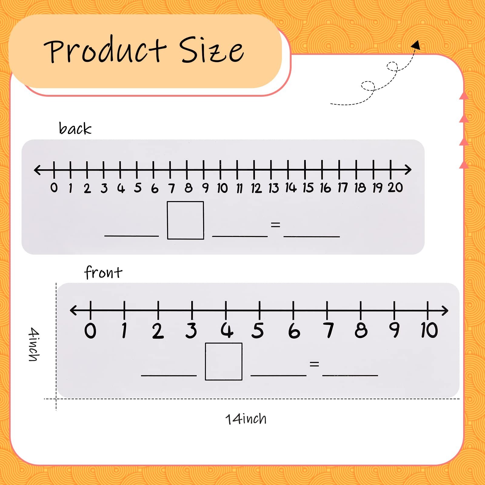 8 Pcs Dry Erase Number Line White Boards with 8 Pcs Dry Erase Erasers 4 x 14’…