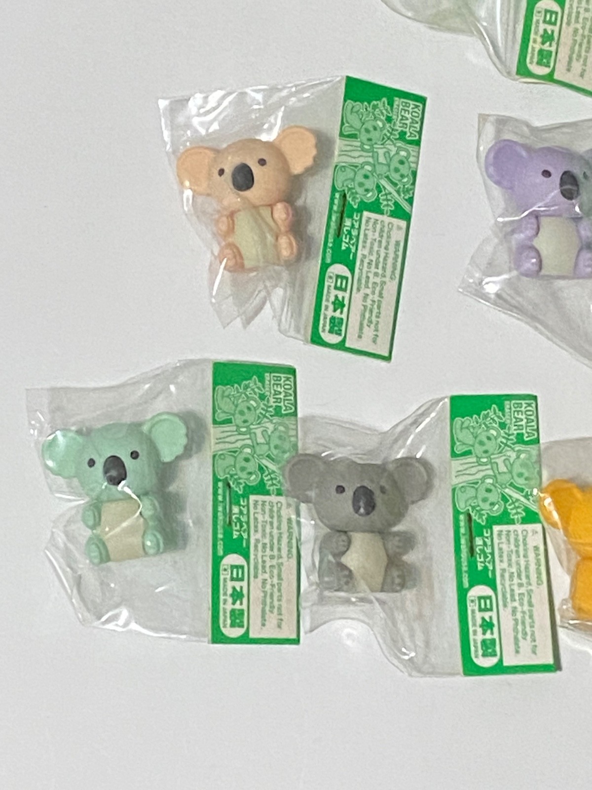 IWAKO Japanese Puzzle Erasers vintage Y2K- 6 Koala Bears New In Package