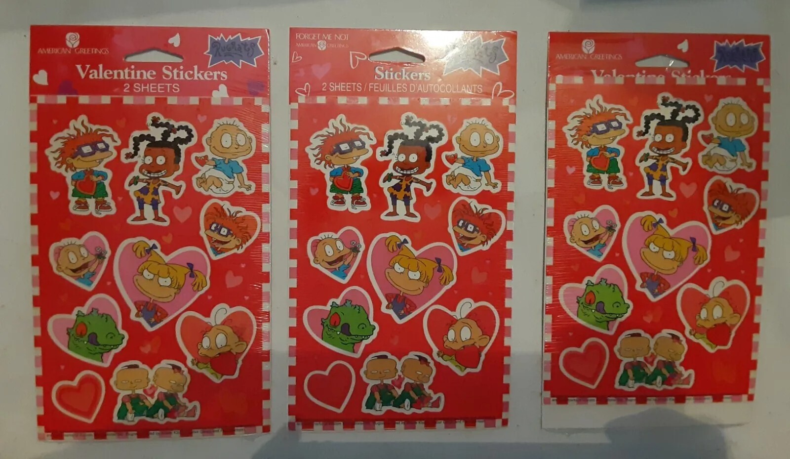 NEW American Greetings Nickelodeon Rugrats Valentine’s Day Stickers LOT OF 3