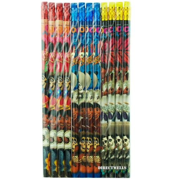 Disney Coco 12 Colorful Wood Pencils Pack School Party Favor