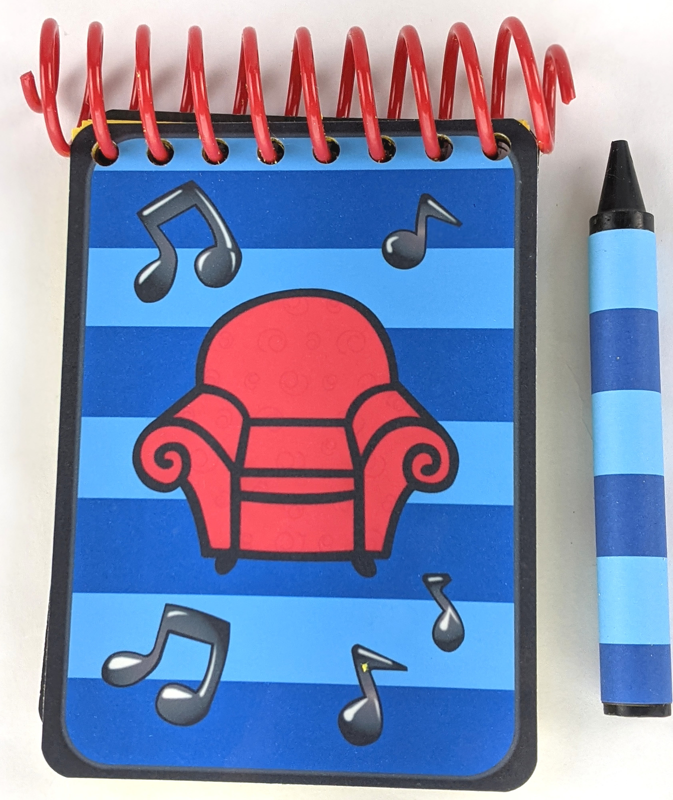 Handcrafted Blue Stripes Notebook -MUSIC