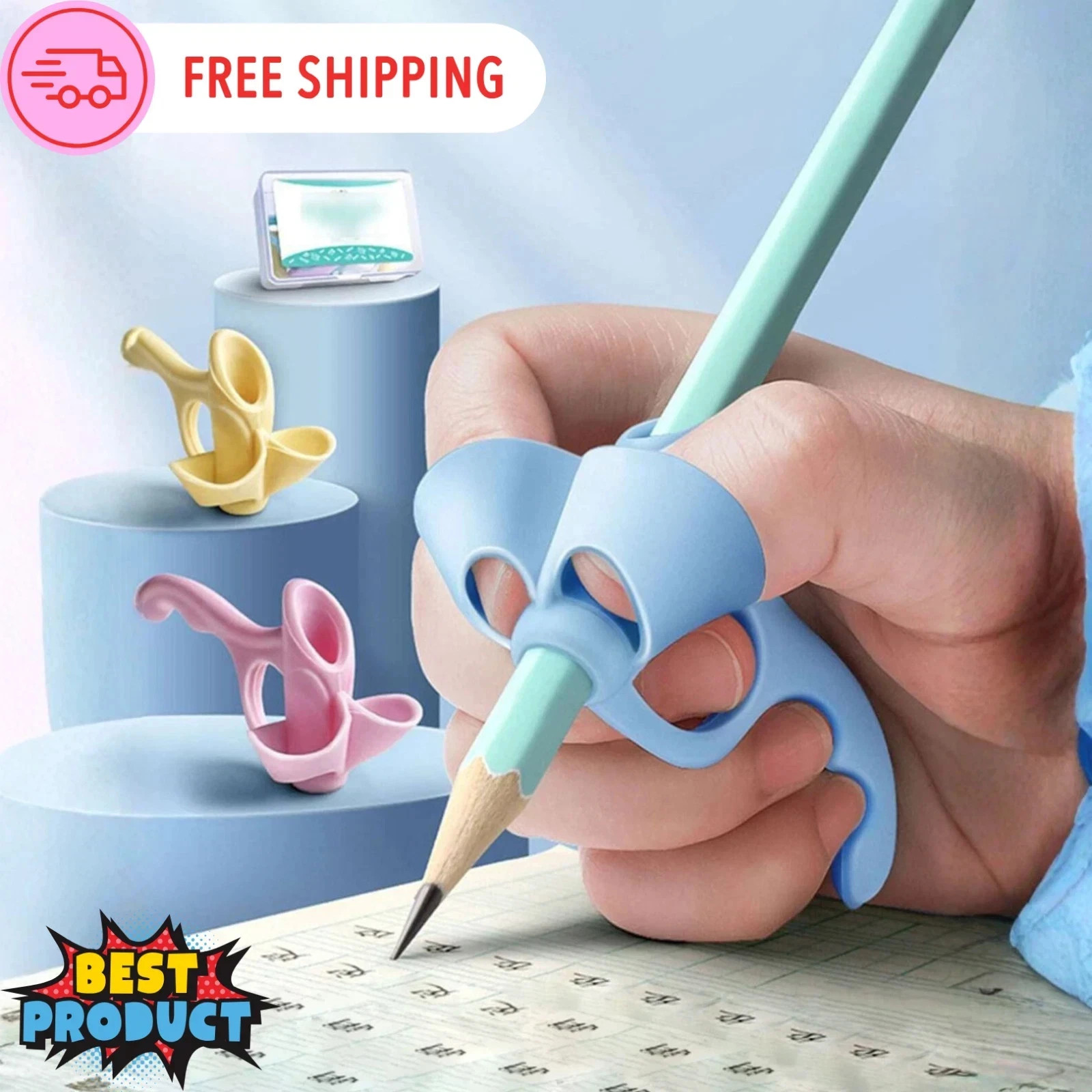 5pcs Silicone Handwriting Training Pencil Grips for Kids Posture Correction Aid