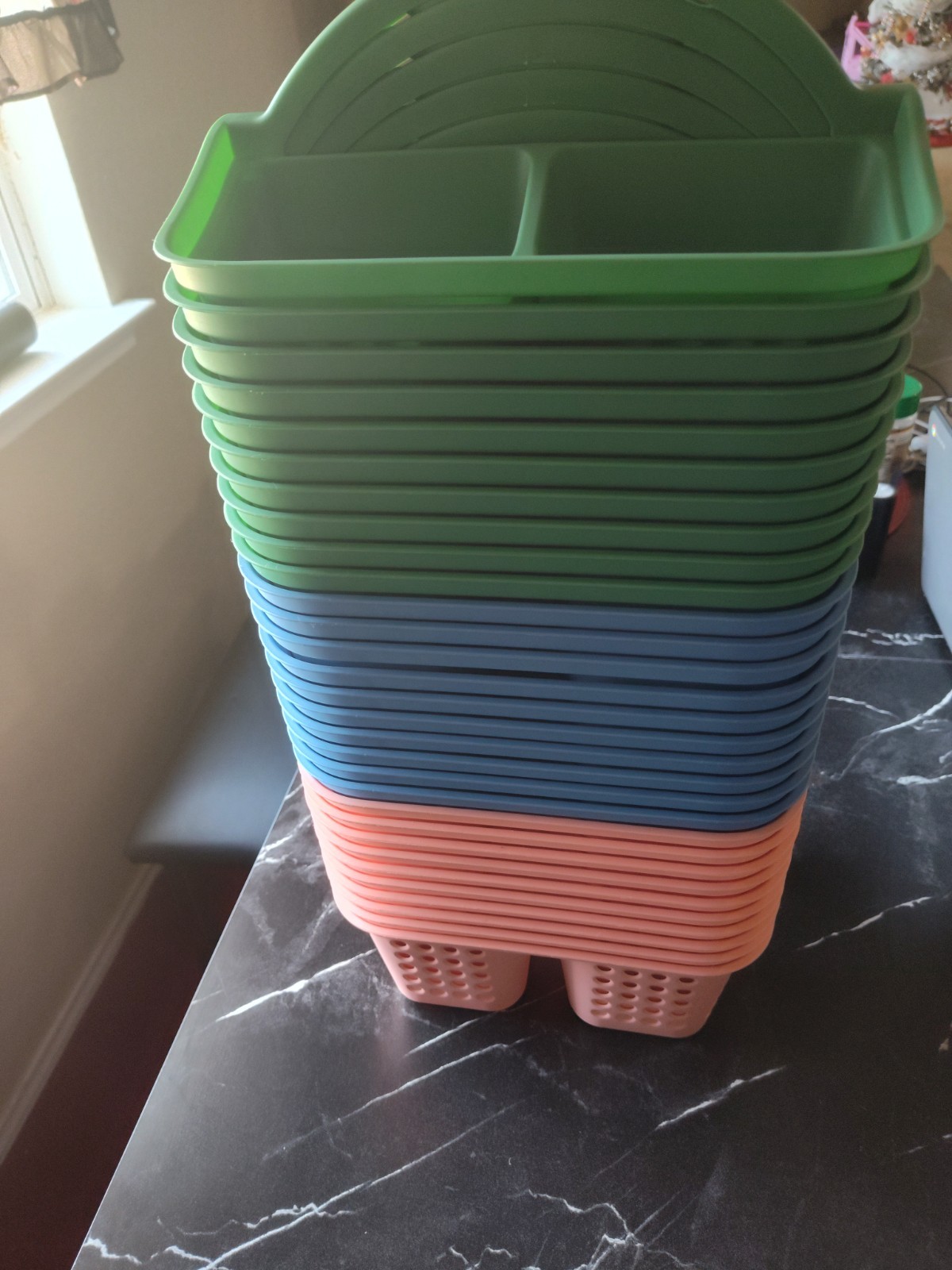 33-piece Classroom Storage Caddies-Portable Plastic 3 types of colors