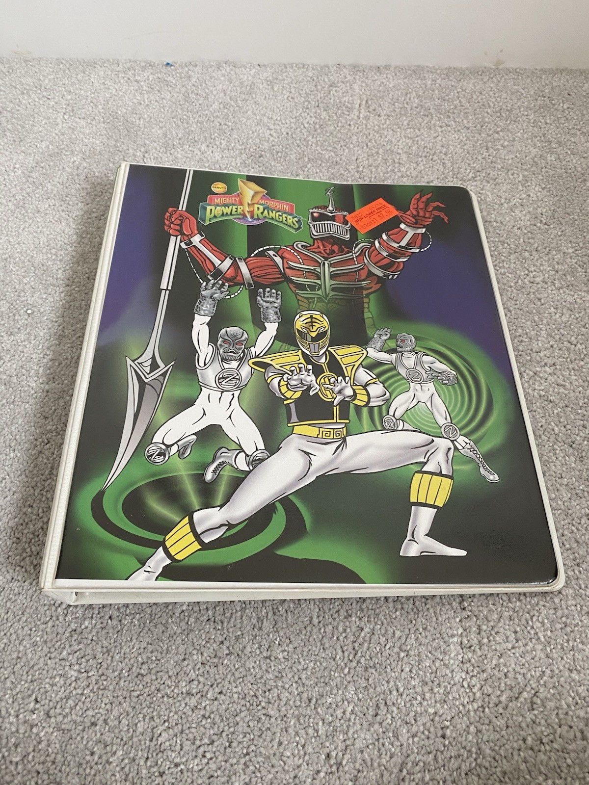 Vintage 1995 Mighty Morphin Power Rangers 3-Ring Binder Saban White Ranger
