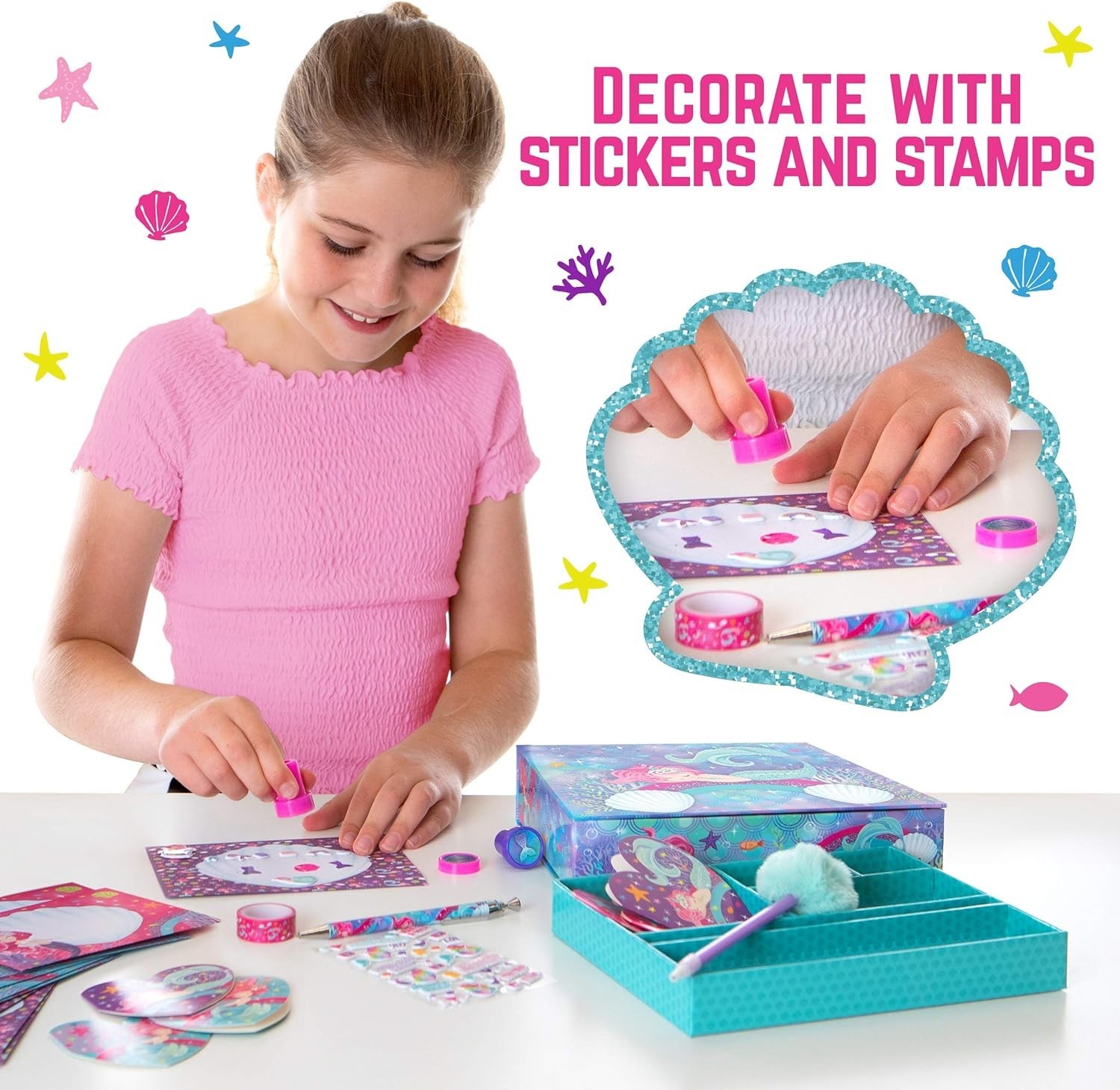 Mermaid Stationery Set – 45 PCS Writing Set & Letter Kit for Girls & Kids Party