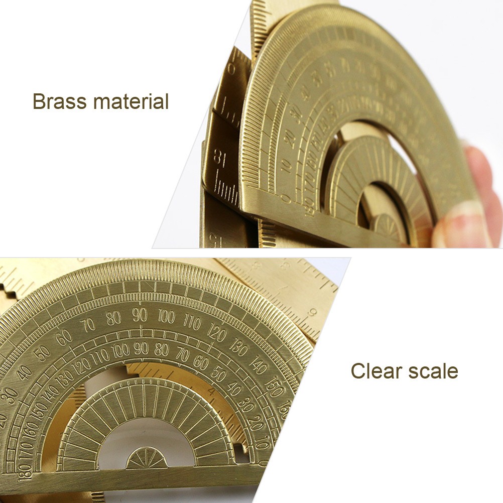 metal triangle Brass Protractor Math Protractor Circle Drawing Tool